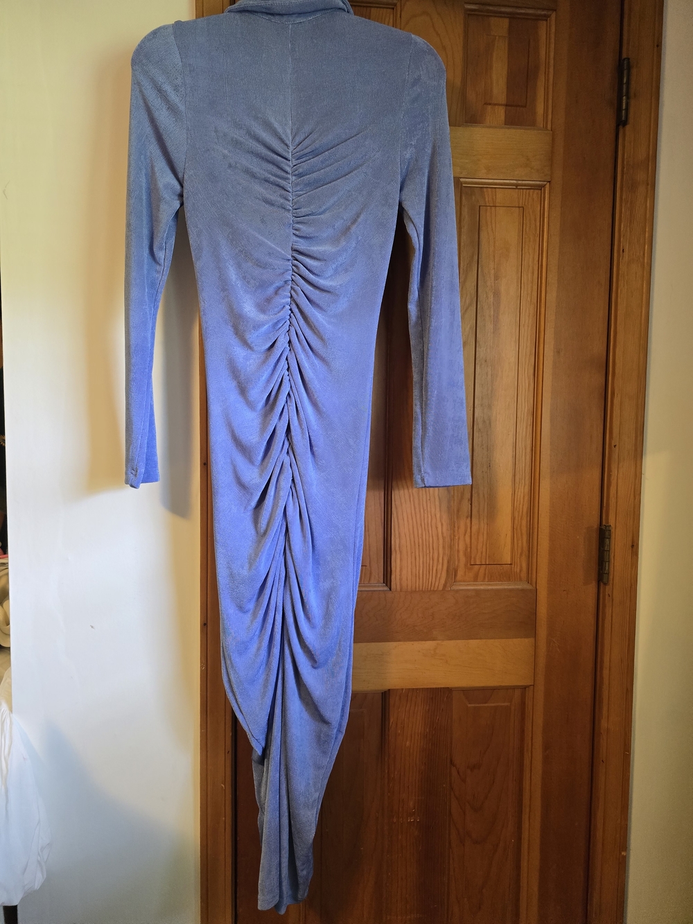 Akira Lavender Ruched Button-Front Long Sleeve Dress - Picture 11 of 16